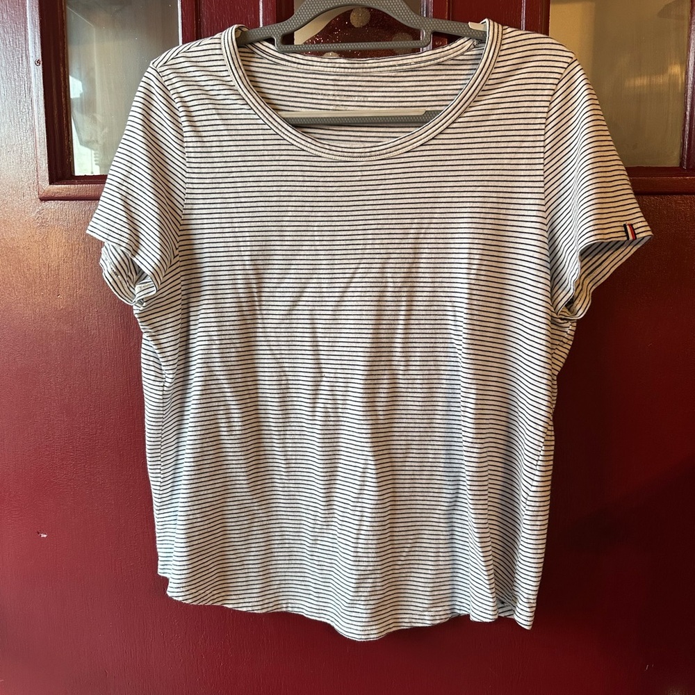 Tommy Hilfiger Black and White Striped Tee